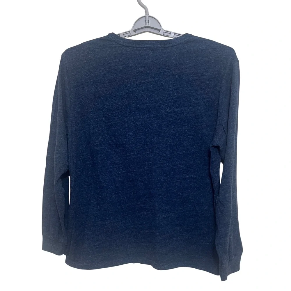 Polo Ralph Lauren T-Shirt Mens L Blue Excellence Long Sleeve V-Neck Cotton Pony
